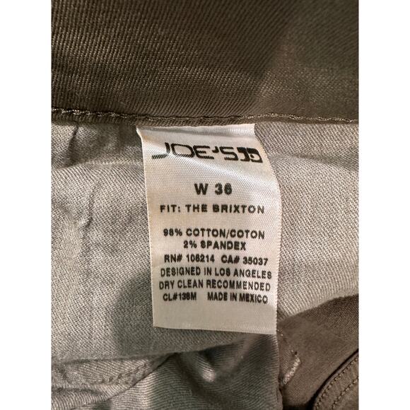 Joe's Jeans The Brixton Men's Sz: 36 Green Straight + Narrow Leg VHDDY08225 - Picture 14 of 16